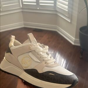 Michael Kors Cream and Brown Athletic Shoes